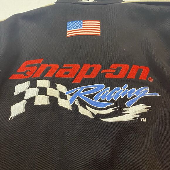 Choko Motorsports Snap On Racing Jacket Vintage Size XL Zip Up Coat Black Red - Picture 4 of 16